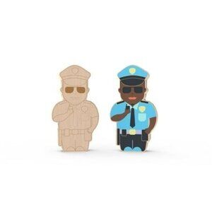 American Policeman Wooden Painting Figure